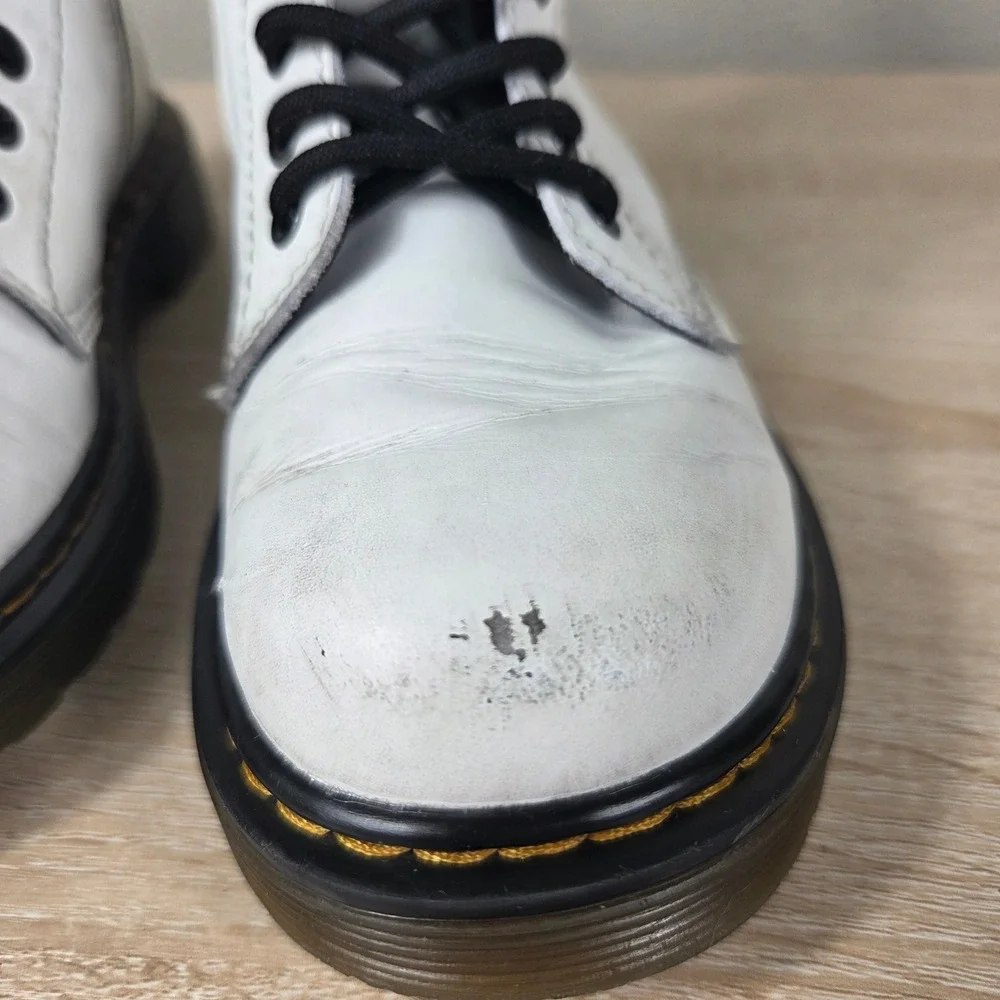 Dr. Martens 1460 J White Leather Boots Kids US 13 UK 12 EU 31 Side Zip